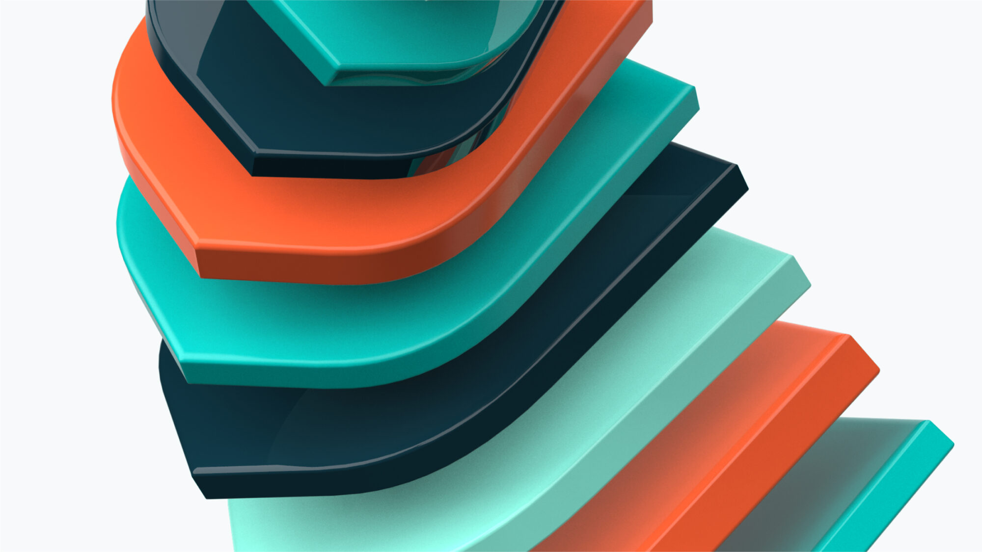 A 3D stack of colourful, shiny Cambridge university logos.