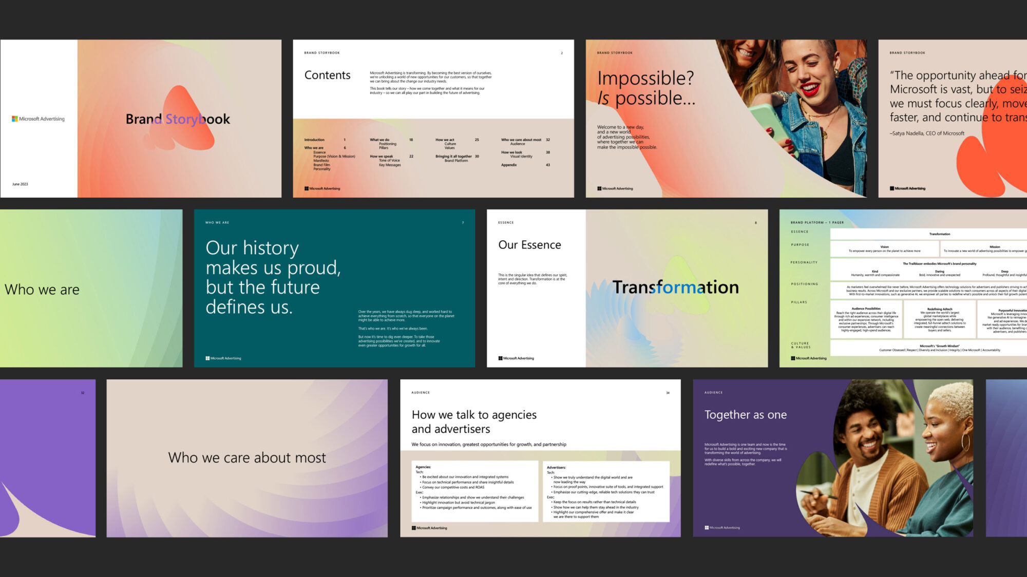 An overview of the Microsoft Advertising brand storybook deck