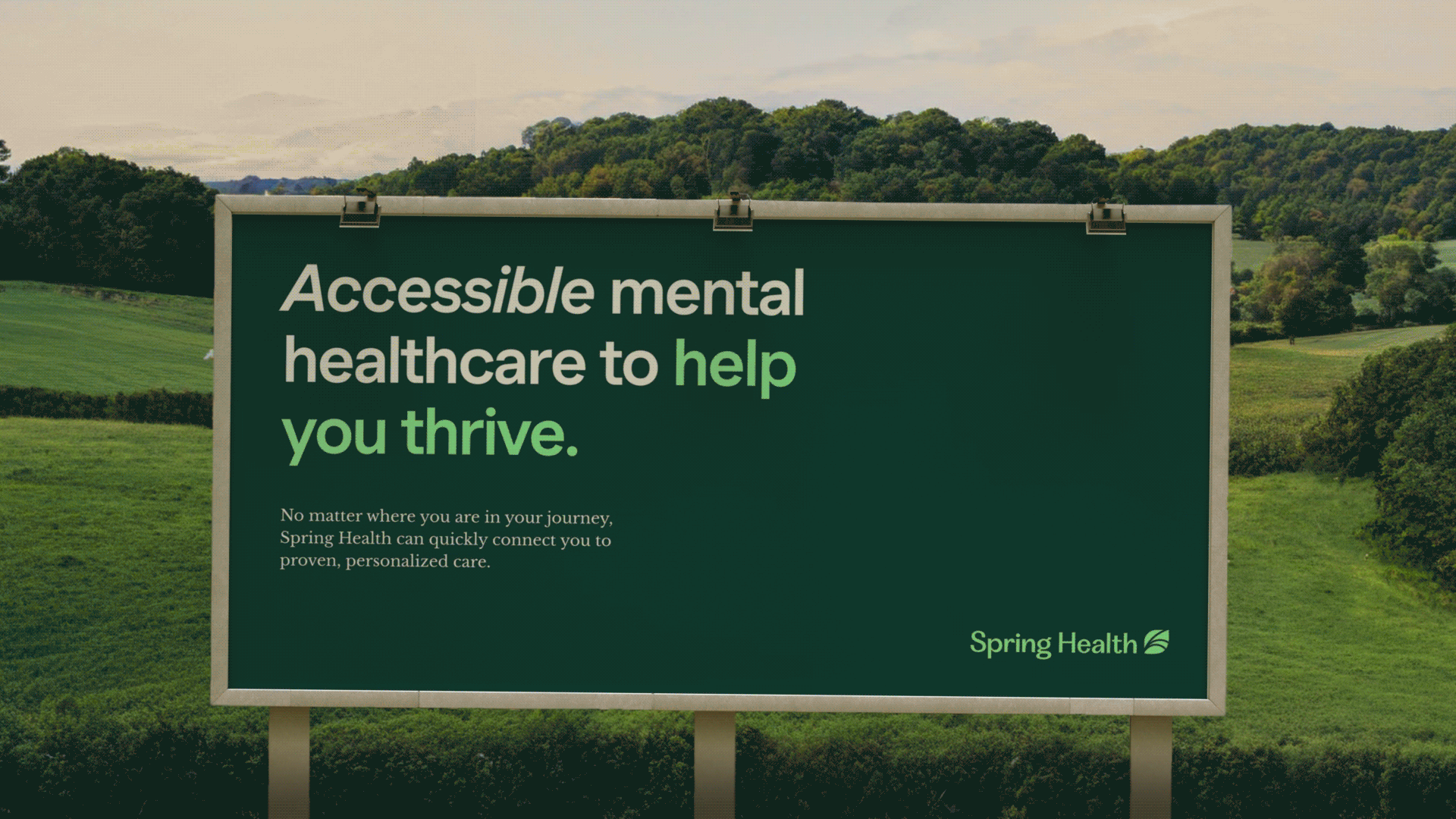 A billboard in changing weather conditions