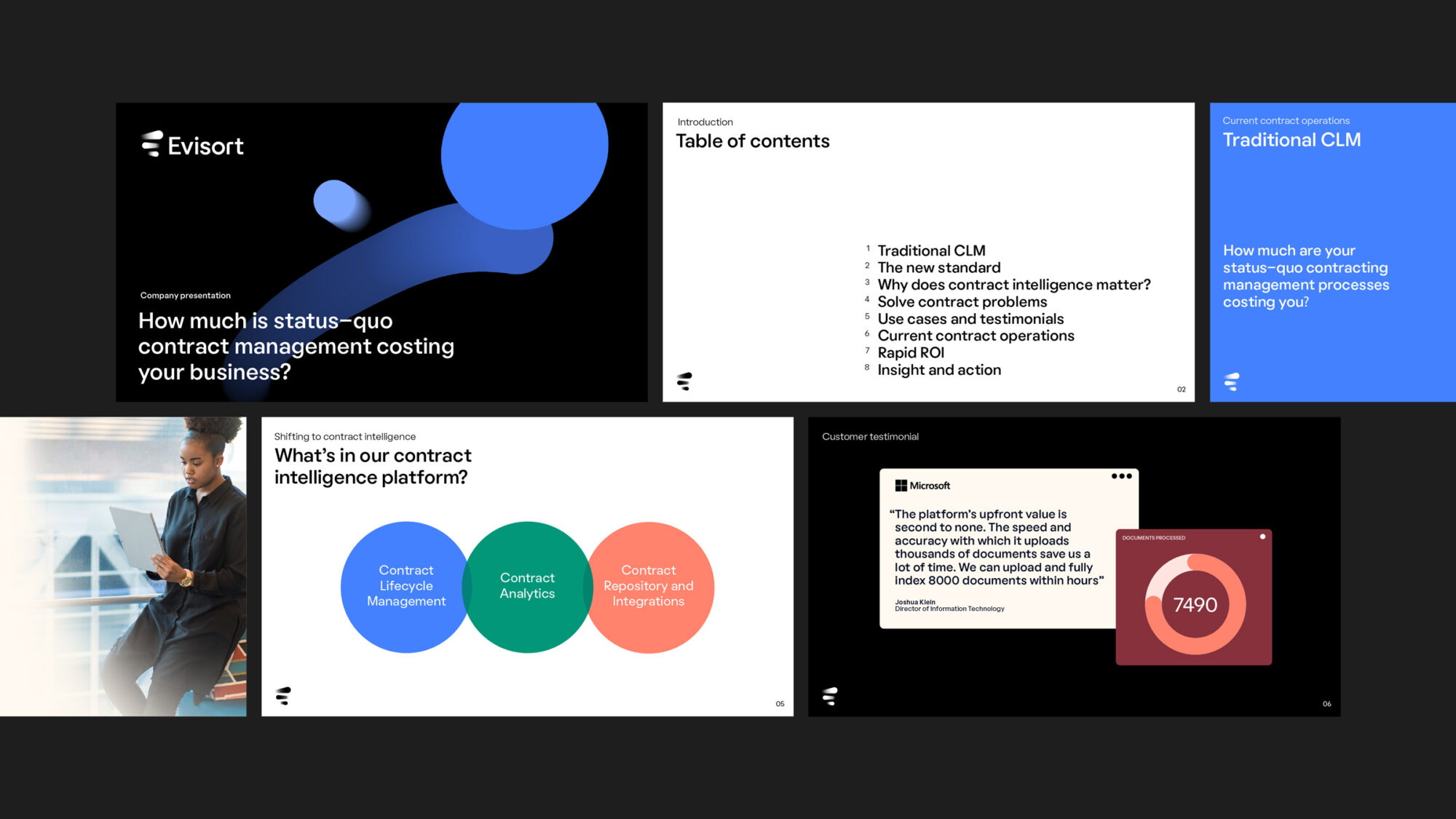 Deck design with the new Evisort brand.